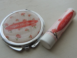 Carnation Lip Balm and Compact Mirror